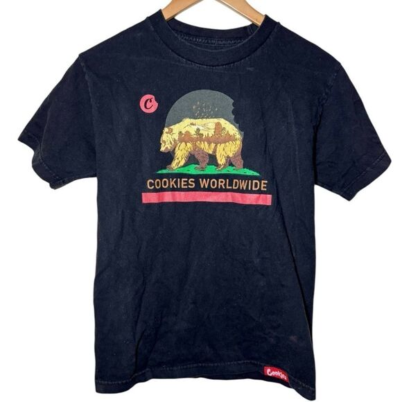 Cookies SF California Bear Flag Black Short Sleeve Tshirt Men’s Small - Picture 1 of 5